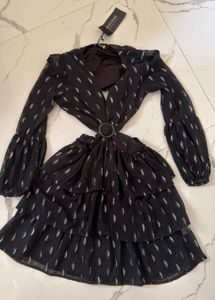 Chic Black Tiered Mini Dress