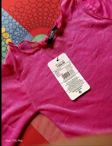 Hot Pink Mesh Crop Top Set