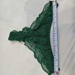 🪔 Elegant Green Lace Briefs