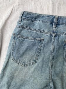 vintage wash relaxed straight jeans