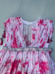 Pink Tie-Dye Anarkali Dress
