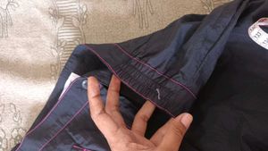 Stylish Black Pants with Pink Stitching