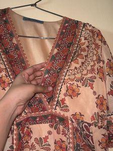 AARKE RITU KUMAR Boho Print V-Neck Midi Dress
