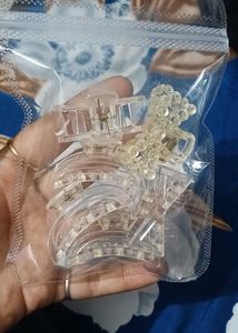Lot of Clear Hair Claw Clips