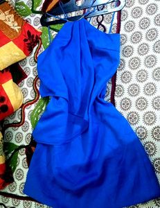 Vibrant Blue Halter Neck Dress