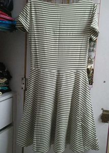 Striped Casual Fit and Flare Dress