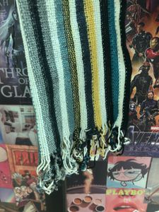 Striped Scarf with Fringe