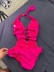 Pink Cut-Out One-Piece Swimsuit