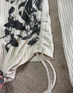 Butterfly Print Ribbed Long Sleeve Top