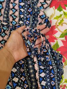 Women's Printed Jumpsuit with Belt