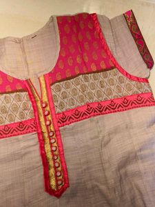 Beautiful Pink &amp; Grey Kurta