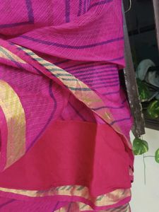 Elegant Pink Patterned Saree