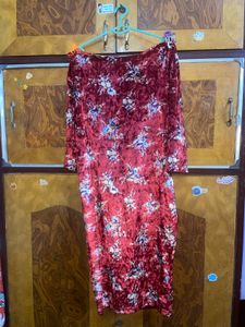 Sassafras Velvet Floral Off-Shoulder Dress XL