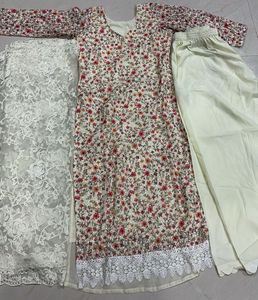 Floral Print Kurta Set with Dupatta