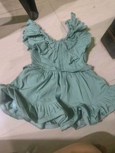 Flowy Ruffled Teal Dress