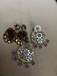 Designer Ethnic Jhumka Earrings combo of 2