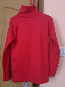 Red Turtleneck Top