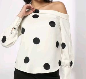 Polka Dot Off-Shoulder Top