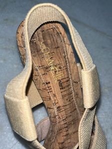 Tan Cork Slingback Sandals - 3 Inch