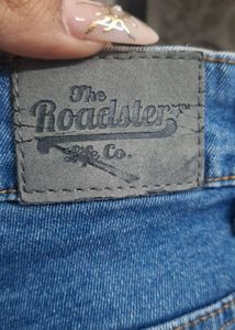 Embroidered roadster denim jeans