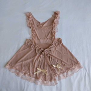 cute Lace-Trimmed Sheer Maid Apron Lingerie S
