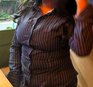 Striped Navy blue shirt for women
