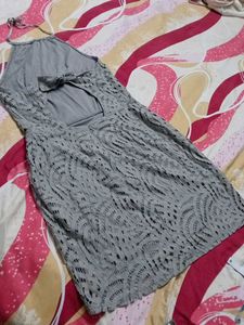 👀Grey Lace Halter Neck Dress👀