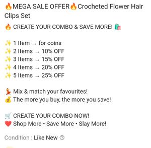 Handmade Crochet Flower Hair Clips Set