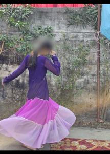 Purple Tiered party wear Dress