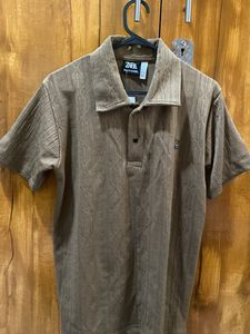 Zara Textured Polo T-Shirt