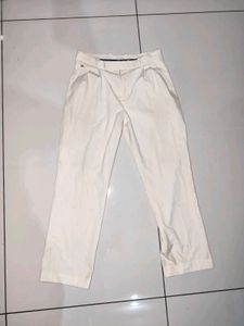Cream Pleated Trousers