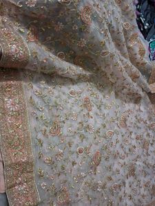 Embroidered Net Saree