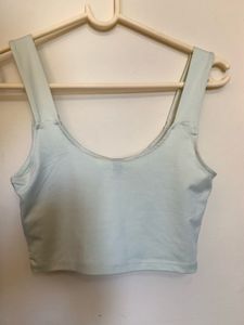 Cute mint Green Ruched Bust Crop Top