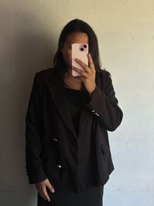 Classic Black Double-Breasted Blazer
