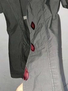 Gray Mini Dress with Puff Sleeves