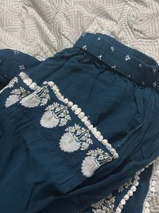 blue Embroidered Kurta Set