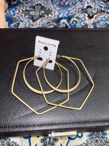 Geometric Hoop Earrings Set