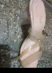 Clear Strap Block Heel Sandals