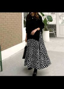 Stylish Black & White Wool  Dress