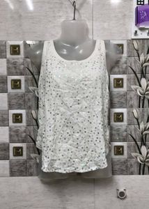 Sparkling White Sequin Tank Top