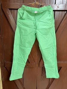 Green Printed V-Neck Kurta set
