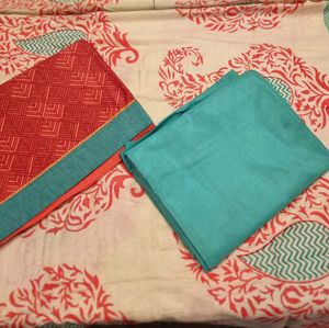 Unstitched 3pc Chanderi SALWAR KAMEEZ MATERIAL