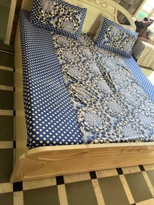 Blue & White Polka Dot Bed Sheet Set