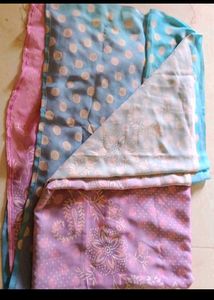 Elegant Green Saree with Rose Print