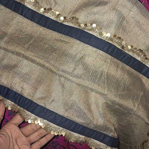 NAVY BLUE EMBROIDED KURTA-LEHNGA SET