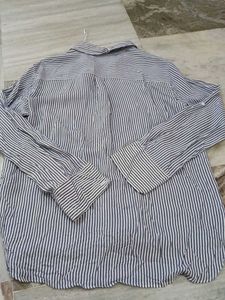 Striped Button-Down Shirt with Pockets