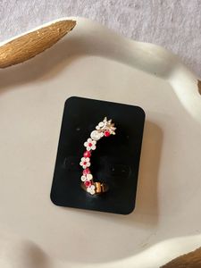 Floral Rhinestone Ear Cuff