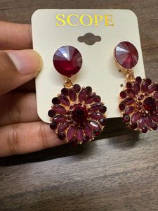 Elegant Burgundy Earrings