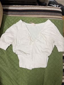 White Cropped Cardigan