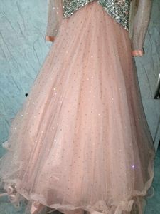 Elegant Peach Embellished Gown